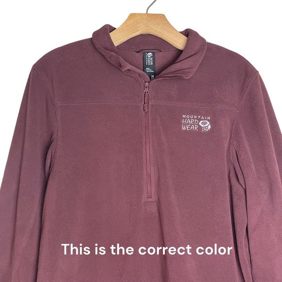 Mountain Hardwear Mens Microchill 2.0 Maroon 1/2 Zip Fleece Sweater Sz Medium - Picture 5 of 15